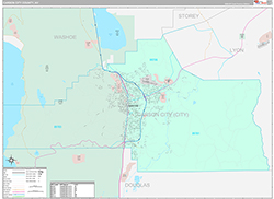 Carson City County, NV Wall Map Premium Style 2026